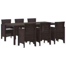 Ensemble de salle à manger pour jardin 7 pcs Marron 566098566098