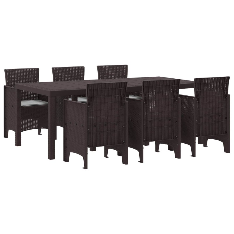 Ensemble de salle à manger pour jardin 7 pcs Marron 566098566098