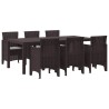Ensemble de salle à manger pour jardin 7 pcs Marron 566098566098