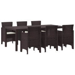 Ensemble de salle à manger pour jardin 7 pcs Marron 566099566099