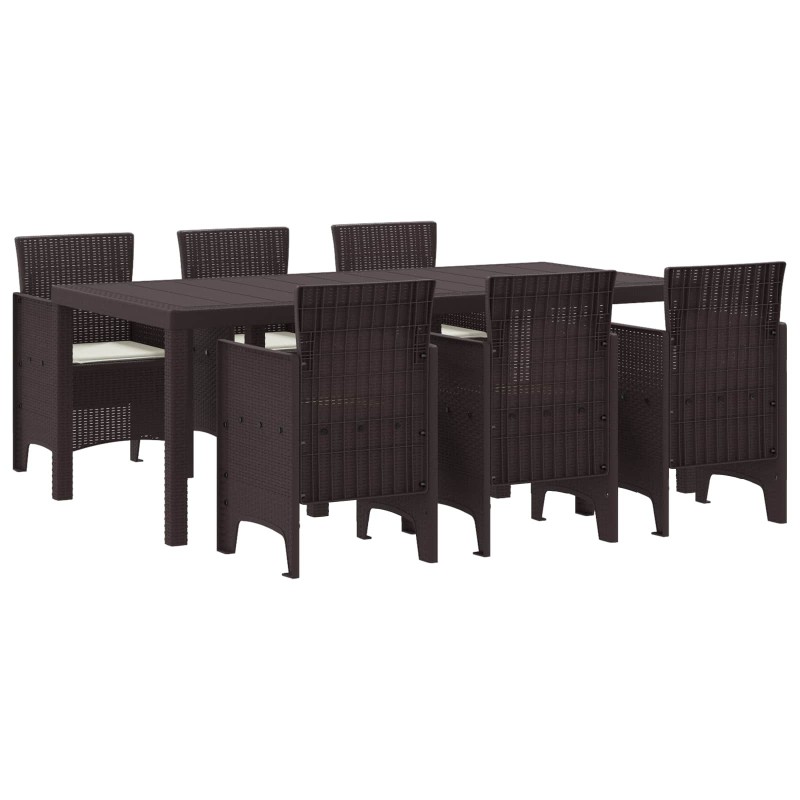 Ensemble de salle à manger pour jardin 7 pcs Marron 566099566099