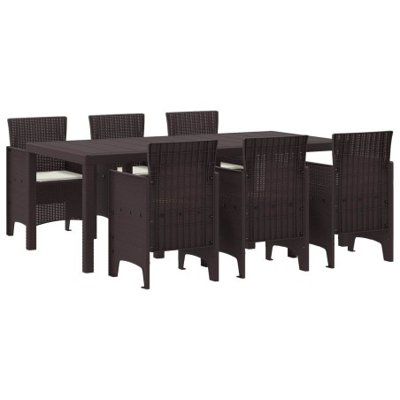 Ensemble de salle à manger pour jardin 7 pcs Marron 566099566099
