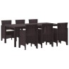 Ensemble de salle à manger pour jardin 7 pcs Marron 566099566099