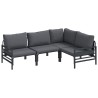 Ensemble de canapé de jardin avec coussin 4 pcs Noir Acier 566100566100
