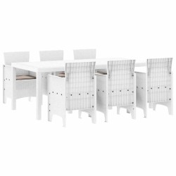 Ensemble de salle à manger pour jardin 7 pcs Blanc 566101566101