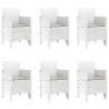 Ensemble de salle à manger pour jardin 7 pcs Blanc 566101566101