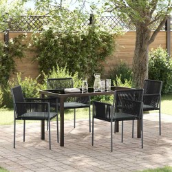 Ensemble de salle à manger pour jardin 5 pcs Noir Rotin PE 566102566102