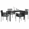 Ensemble de salle à manger pour jardin 5 pcs Noir Rotin PE 566102566102