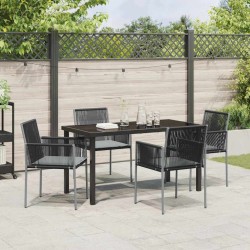Ensemble de salle à manger pour jardin 5 pcs Noir Rotin PE 566102566102