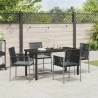 Ensemble de salle à manger pour jardin 5 pcs Noir Rotin PE 566102566102