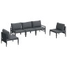 Ensemble de canapé de jardin avec coussin 5 pcs Noir Acier 566105566105