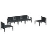 Ensemble de canapé de jardin avec coussin 5 pcs Noir Acier 566105566105