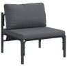 Ensemble de canapé de jardin avec coussin 5 pcs Noir Acier 566105566105