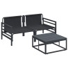 Ensemble de canapé de jardin avec coussin 3 pcs Noir Acier 566106566106