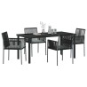 Ensemble de salle à manger pour jardin 5 pcs Noir Rotin PE 566107566107