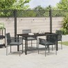Ensemble de salle à manger pour jardin 5 pcs Noir Rotin PE 566107566107