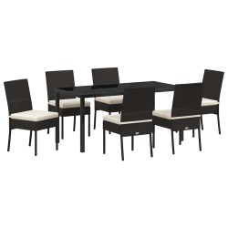 Ensemble de salle à manger pour jardin 7 pcs Noir 566108566108