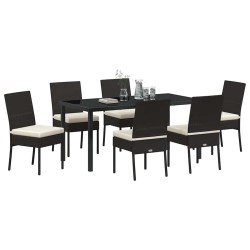 Ensemble de salle à manger pour jardin 7 pcs Noir 566108566108