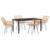 Ensemble de salle à manger pour jardin 5 pcs Marron 566109566109