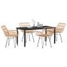 Ensemble de salle à manger pour jardin 5 pcs Marron 566109566109