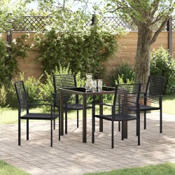 Ensemble de salle à manger pour jardin 5 pcs Noir 566110566110
