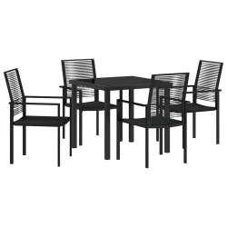 Ensemble de salle à manger pour jardin 5 pcs Noir 566110566110