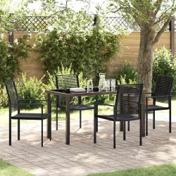 Ensemble de salle à manger pour jardin 5 pcs Noir 566111566111