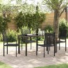 Ensemble de salle à manger pour jardin 5 pcs Noir 566111566111