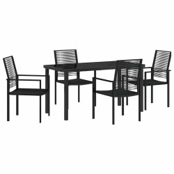 Ensemble de salle à manger pour jardin 5 pcs Noir 566111566111