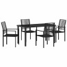 Ensemble de salle à manger pour jardin 5 pcs Noir 566111566111