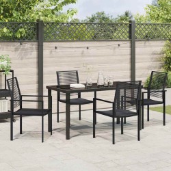 Ensemble de salle à manger pour jardin 5 pcs Noir 566111566111