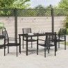 Ensemble de salle à manger pour jardin 5 pcs Noir 566111566111