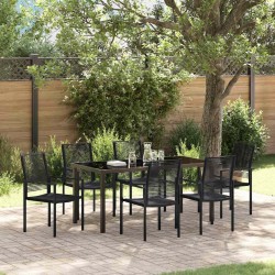 Ensemble de salle à manger pour jardin 7 pcs Noir 566112566112
