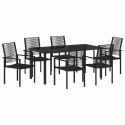 Ensemble de salle à manger pour jardin 7 pcs Noir 566112566112