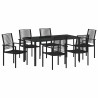 Ensemble de salle à manger pour jardin 7 pcs Noir 566112566112