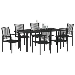 Ensemble de salle à manger pour jardin 7 pcs Noir 566112566112