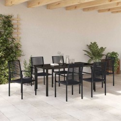 Ensemble de salle à manger pour jardin 7 pcs Noir 566112566112