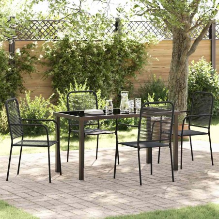 Ensemble de salle à manger pour jardin 5 pcs Noir 566113566113