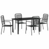 Ensemble de salle à manger pour jardin 5 pcs Noir 566113566113
