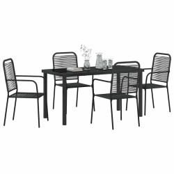 Ensemble de salle à manger pour jardin 5 pcs Noir 566113566113