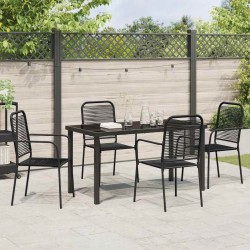 Ensemble de salle à manger pour jardin 5 pcs Noir 566113566113