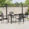 Ensemble de salle à manger pour jardin 5 pcs Noir 566113566113