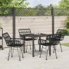Ensemble de salle à manger pour jardin 5 pcs Noir 566114566114