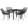 Ensemble de salle à manger pour jardin 5 pcs Noir 566114566114