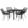 Ensemble de salle à manger pour jardin 5 pcs Noir 566114566114