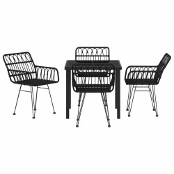 Ensemble de salle à manger pour jardin 5 pcs Noir 566114566114