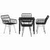 Ensemble de salle à manger pour jardin 5 pcs Noir 566114566114