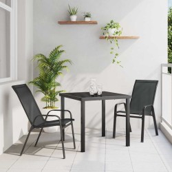 Ensemble de salle à manger pour jardin 3 pcs Noir 566115566115