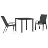 Ensemble de salle à manger pour jardin 3 pcs Noir 566115566115