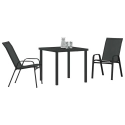 Ensemble de salle à manger pour jardin 3 pcs Noir 566115566115